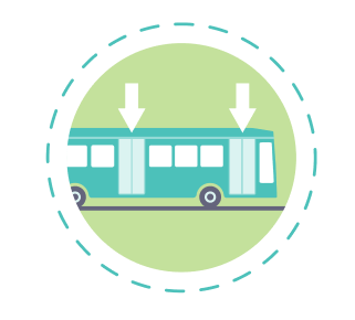 mid and front bus entrance doors